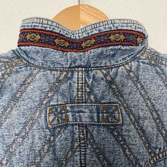VTG Street Worn Kid Denim Bummer Jacket Size 5 Full Zipper Smocked Cuff D9 - Picture 7 of 11